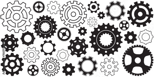 Hand drawn gear cogwheel background. Doodle sketch style color gear mechanism. Concept of business idea, teamwork, progress background. Doodle cog