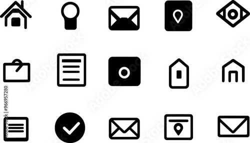 set of icons for web, mail, home, message. Vector illustration