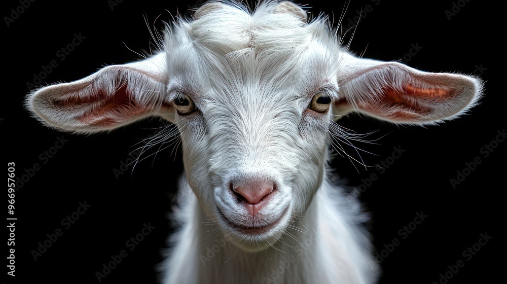 Hilarious Horned Goat Face from Isolated Countryside Farm Hilarious Horned Goat Face from Isolated Countryside Farm