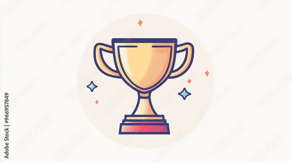 A trophy icon, like a gold cup, that shows someone has won. It's a common symbol used on websites and apps to represent rewards. A trophy icon, like a gold cup, that shows someone has won. It's a common symbol used on websites and apps to represent rewards.
