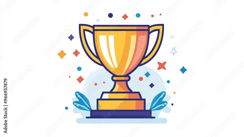 A trophy icon, like a gold cup, that shows someone has won. It's a common symbol used on websites and apps to represent rewards. A trophy icon, like a gold cup, that shows someone has won. It's a common symbol used on websites and apps to represent rewards.