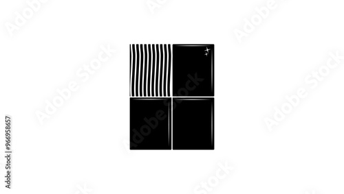 Tile Stacker, black isolated silhouette
