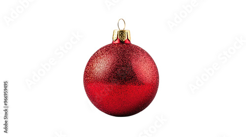 red christmas ball on transparent background