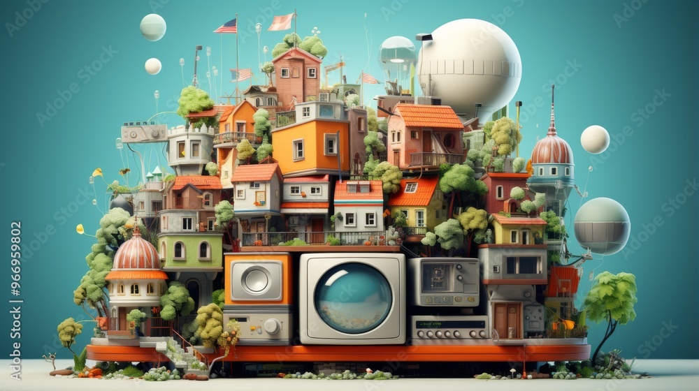 Obraz premium International Television Day 21 November Generative AI