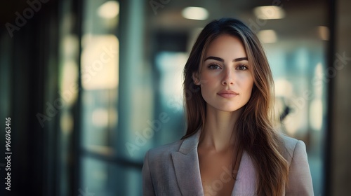 Wallpaper Mural Beautiful smiling girl at workplace look in camera portrait. White collar dress code worker at workspace job offer modern office lifestyle client visit study profession boss market idea coach train. Torontodigital.ca