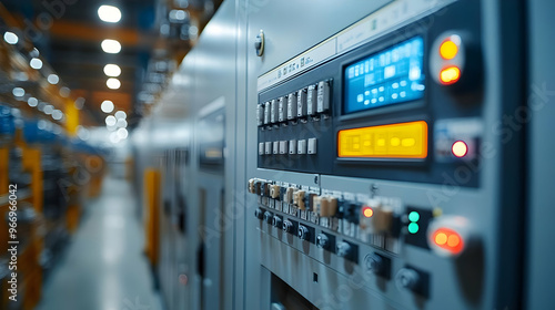 Wallpaper Mural Control panel in an industrial setting with various buttons and displays. Torontodigital.ca