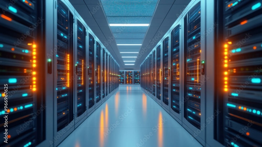 Fototapeta premium Server Room Data Center Technology Infrastructure.