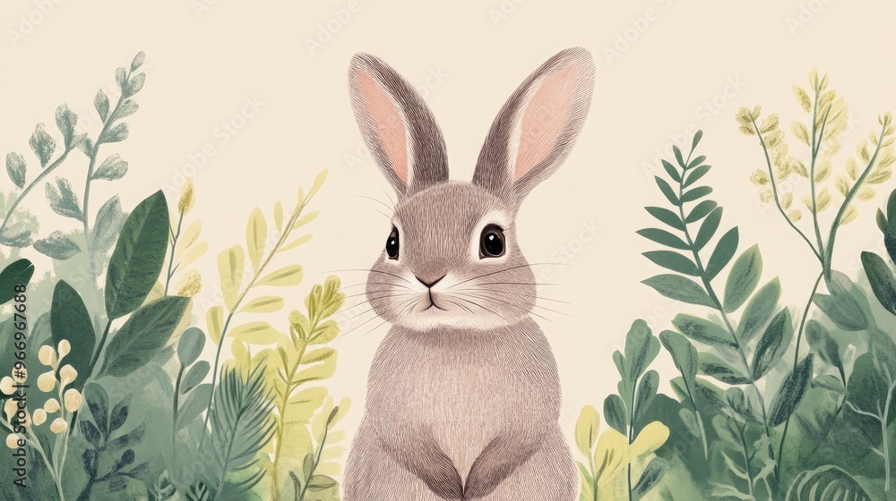 Illustration featuring a rabbit Illustration featuring a rabbit