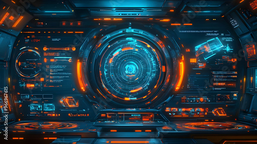 Futuristic digital interfac...