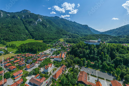 Blick auf Hohenaschau am Fuß der Kampenwand im oberbayerischen Chiemgau photo