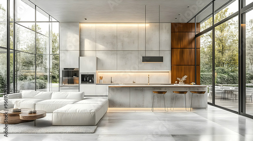 Modern kitchen with minimal...