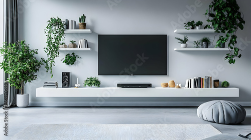 Modern living room with a T...
