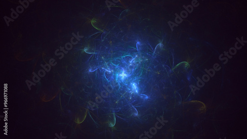 3D manual rendering abstract fractal light background. Its not AI Generatd illustration.