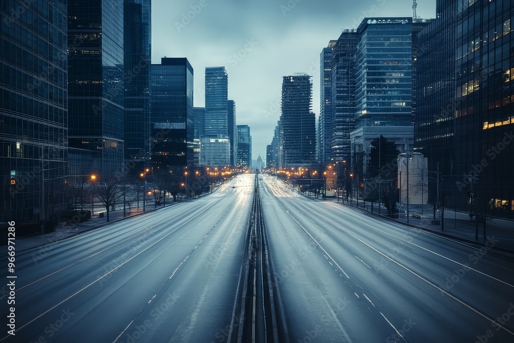 Fototapeta premium City landscape showcasing road infrastructure.