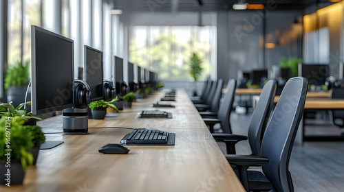 Modern office workspace wit...
