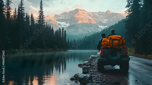 Scenic view of mountains an...