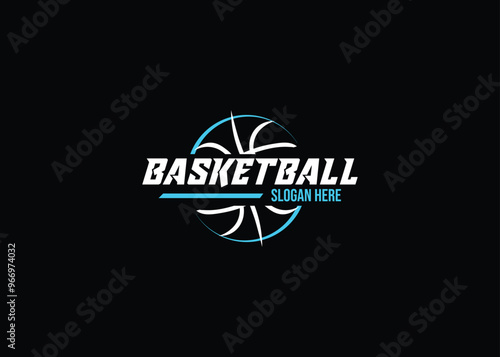 basketball logo lineart simple vector illustration template icon graphic design.