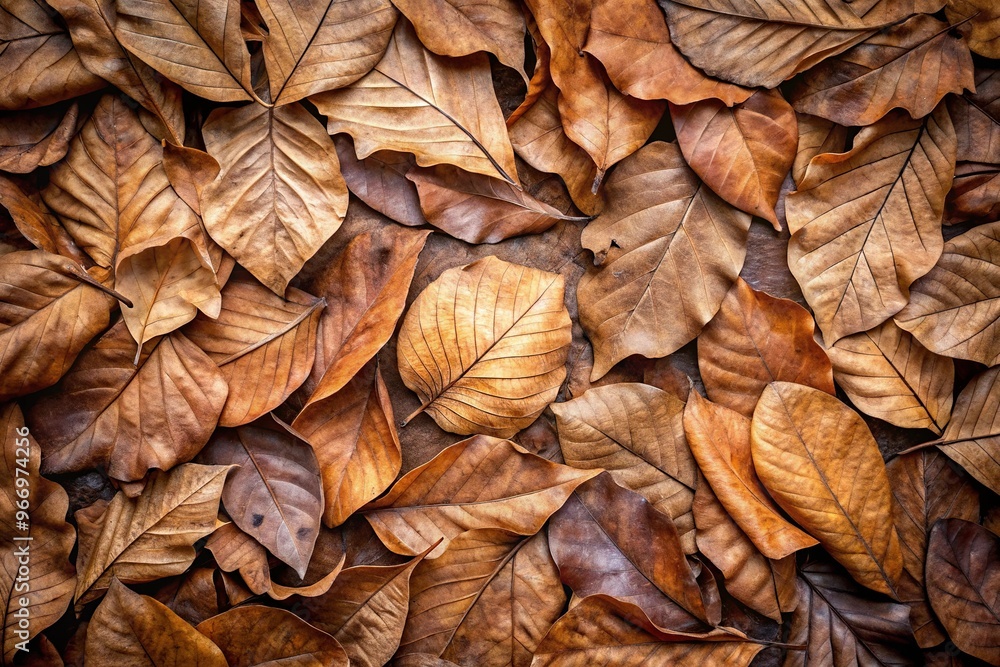 Symmetrical dry teak leaves on ground Symmetrical dry teak leaves on ground
