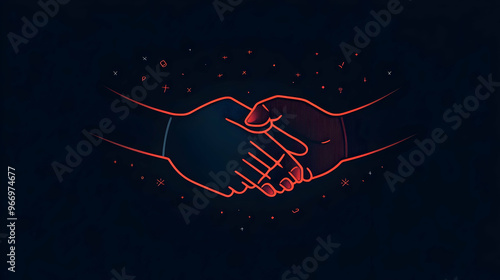 Two hands clasped together ...
