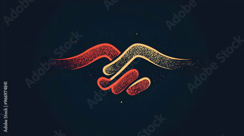 Two hands shaking, symboliz...