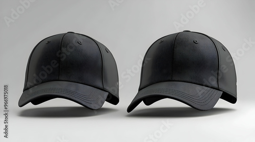 Two identical black basebal...