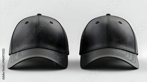 Two identical black caps di...