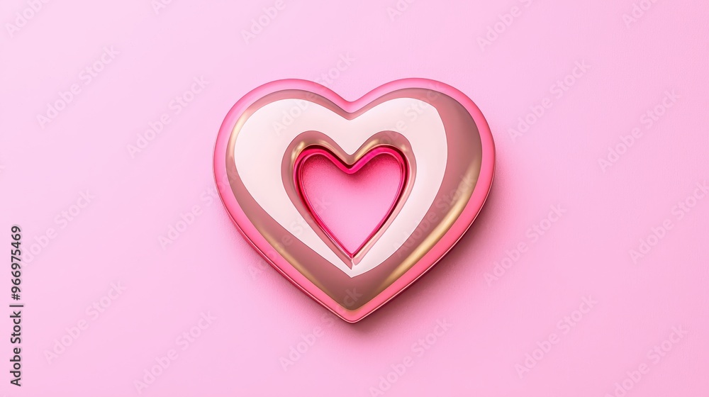 Pink and Gold D Heart Shape on Pink Background Pink and Gold D Heart Shape on Pink Background
