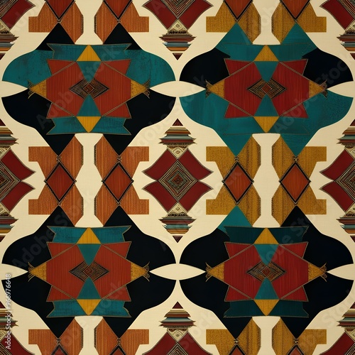 Ethiopian Tibeb seamless geometric pattern