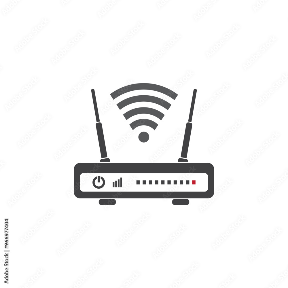 Router Wi-Fi icon. style flat vector illustration template Router Wi-Fi icon. style flat vector illustration template