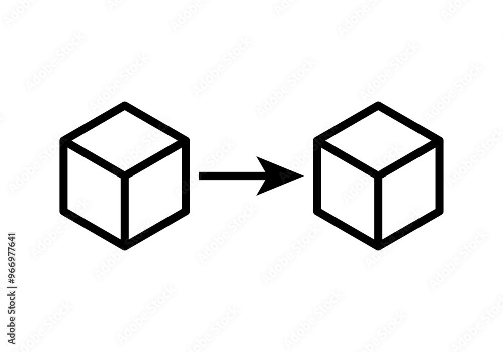 Icono negro de dos cubos de blockchain de criptomonedas Icono negro de dos cubos de blockchain de criptomonedas