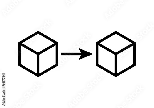 Icono negro de dos cubos de blockchain de criptomonedas