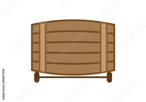 Barrica o tonel de madera de bodega en ruedas