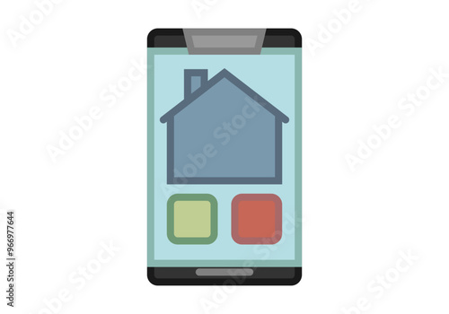 Aplicación de smartphone de venta, compra o alquiler de casas o vivienda