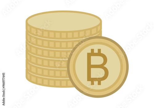 Pila de monedas doradas de bitcoin 