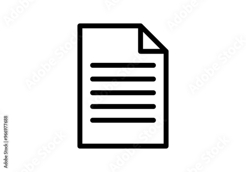 Icono negro de documento escrito