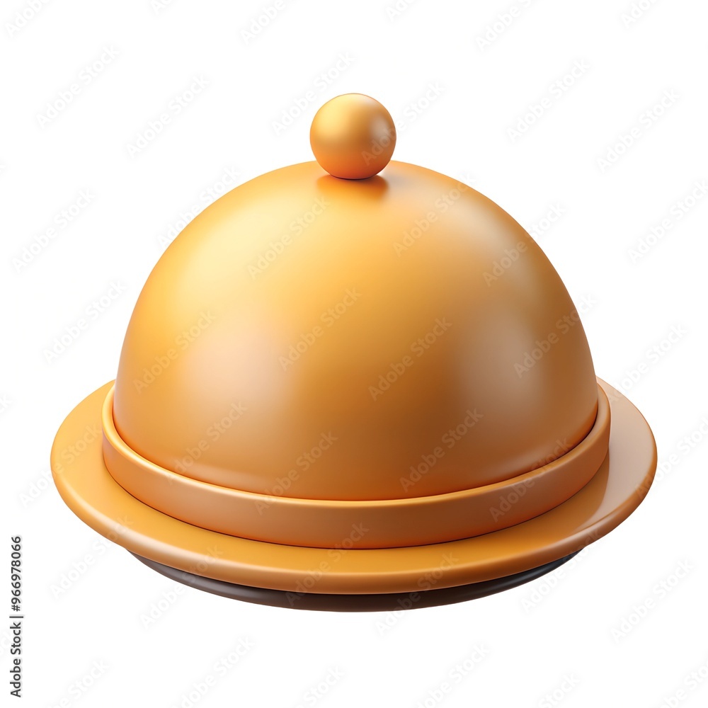 Food cloche 3D render icon isolated on white background Food cloche 3D render icon isolated on white background