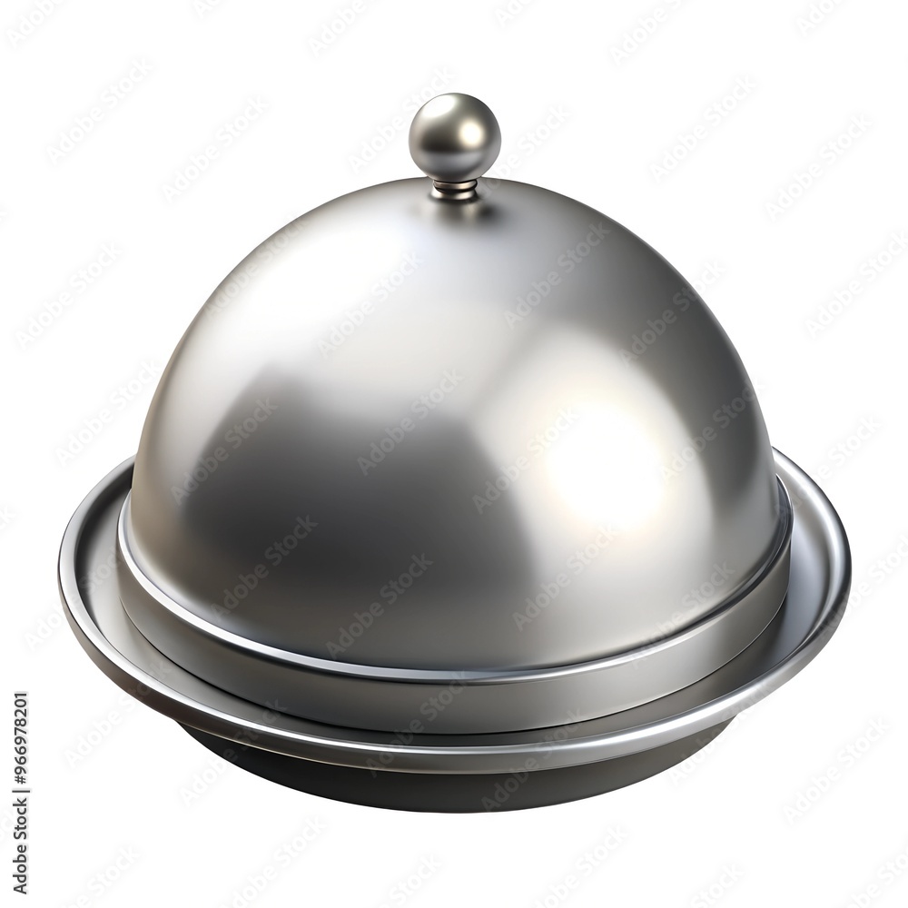 Food cloche 3D render icon isolated on white background Food cloche 3D render icon isolated on white background