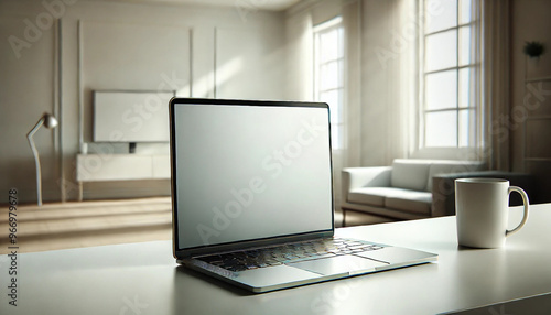 Wallpaper Mural white room with laptop Torontodigital.ca