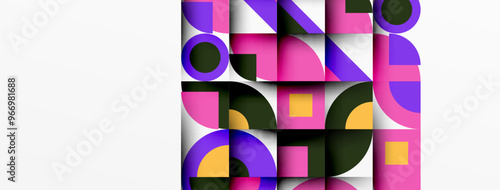 Geometric design abstract background - circles squares