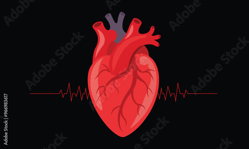 Human heart logo medical cardiology vector