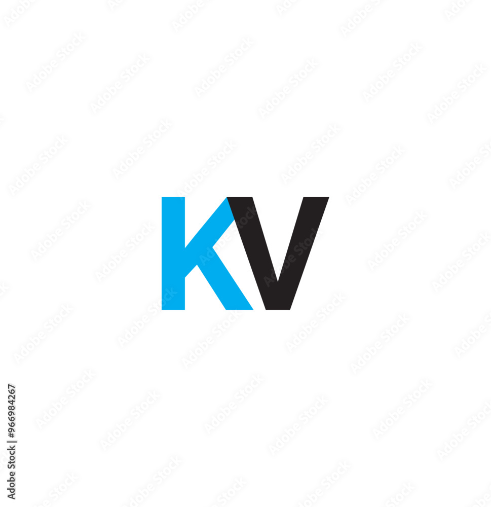 Vector logo of V initial letter design in blue and black style. Can be used as Logo, Brands,Mascot. Vector logo of V initial letter design in blue and black style. Can be used as Logo, Brands,Mascot.