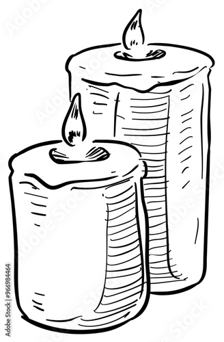 aromatherapy candle handdrawn illustration