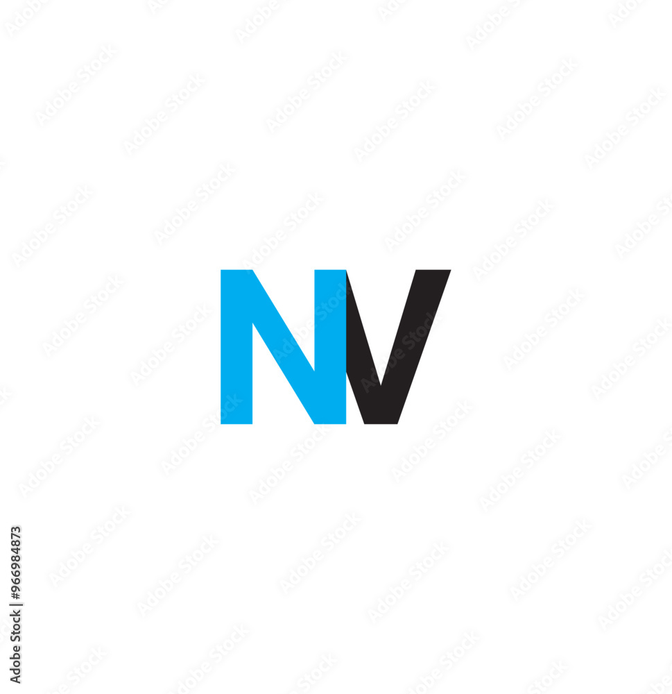 Vector logo of V initial letter design in blue and black style. Can be used as Logo, Brands,Mascot. Vector logo of V initial letter design in blue and black style. Can be used as Logo, Brands,Mascot.