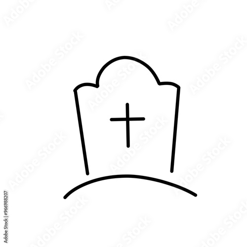 funeral icons. line vector