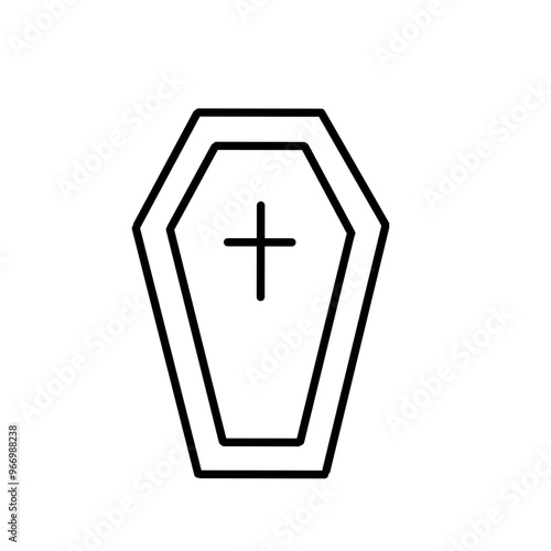 funeral icons. line vector