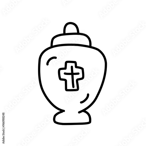 funeral icons. line vector