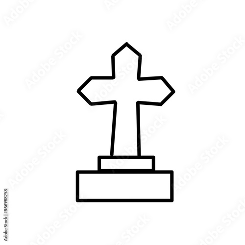 funeral icons. line vector