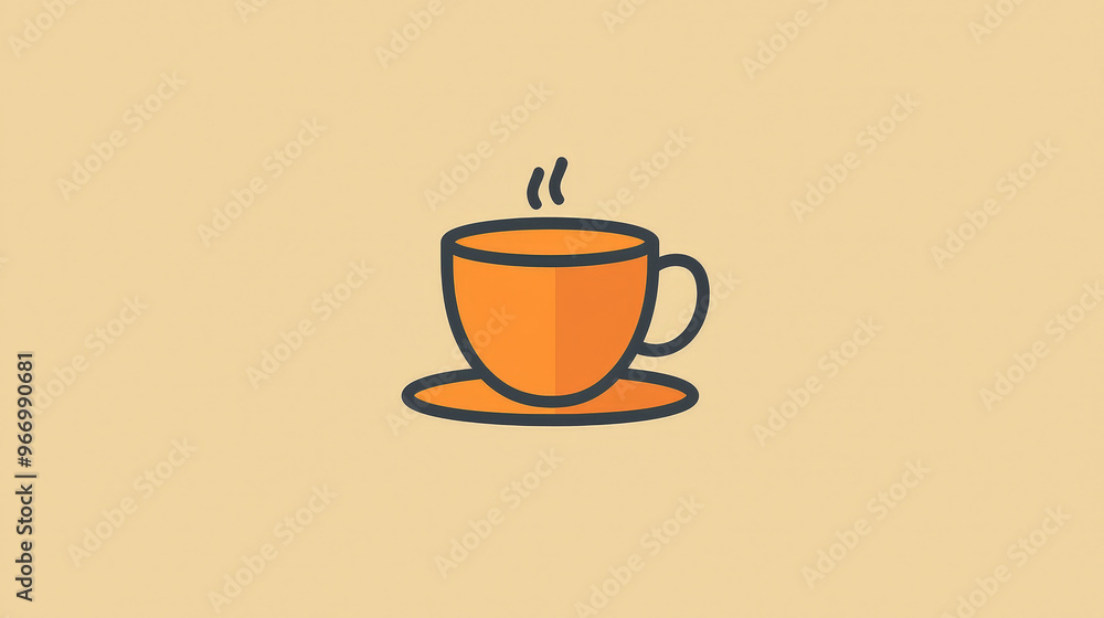 Obraz premium Minimalist Coffee Cup Icon