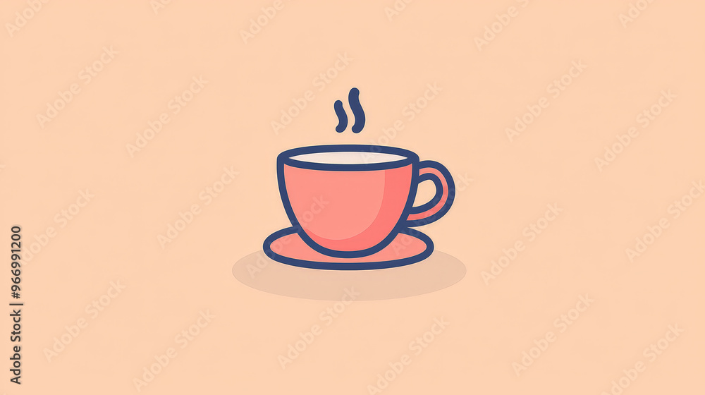 Obraz premium Minimalist Coffee Cup Icon. Generative AI