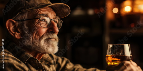 man at the bar or a proud distiller. Tennesee, Kentucky pride.  photo